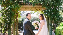 Bride and groom at their Bernardus Lodge Carmel Valley wedding